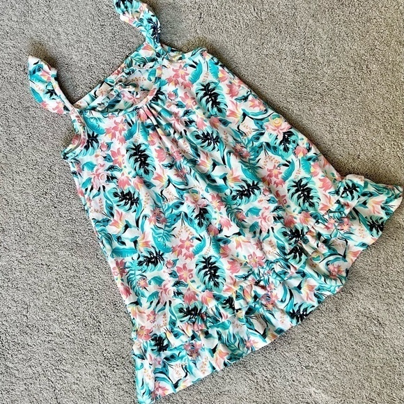 Tommy Bahama casual sleeveless dress size 4T white, coral teal - Picture 3 of 9